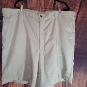 NEW Haggar Cool 18 Pro Khaki Shorts Men s 48w Expandable Waist Stretch Fabric